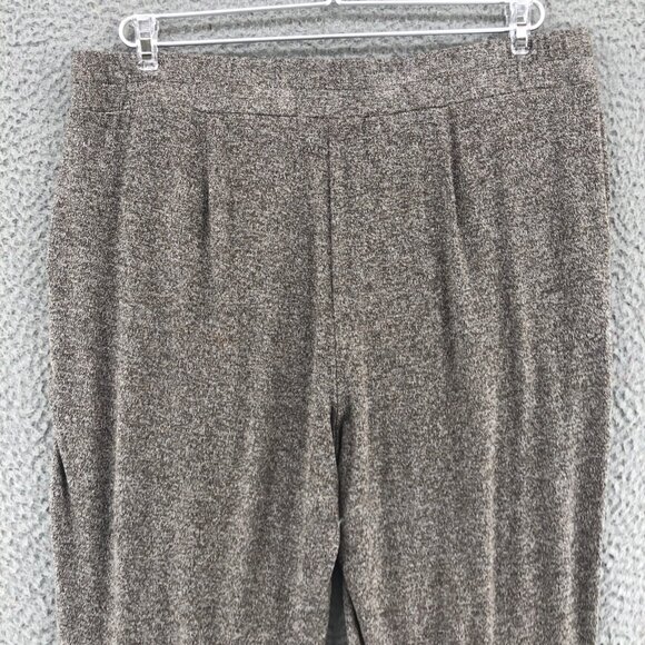 J Jill Pants Womens Medium Petite Gray Wearever Marled Crop Pull On Cuffed Ankle - Picture 4 of 13
